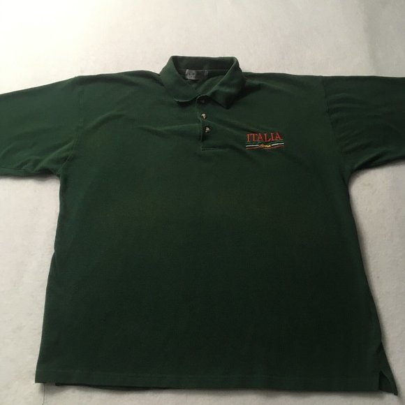 abm | Shirts | Vintage 8s 90s Abm Roma Italia Polo Shirt Green Made In